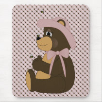 Pretty Brown Bear Dots Mousepad