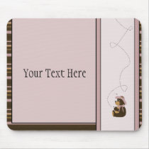 Pretty Brown Bear Horizontal Stripes Mousepad