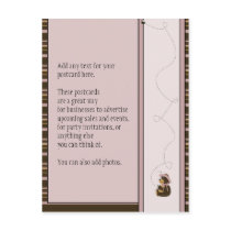 Pretty Brown Bear Horizontal Stripes Postcard