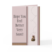 Pretty Brown Bear Pattern Greeting Card
