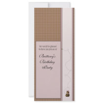 Pretty Brown Bear Pattern Invitation