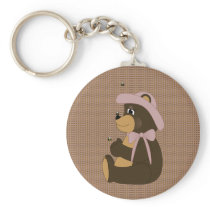 Pretty Brown Bear Pattern Keychain