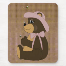 Pretty Brown Bear Pattern Mousepad