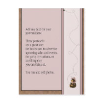 Pretty Brown Bear Pattern Postcard