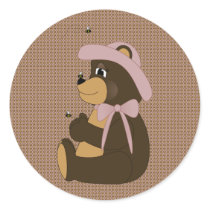Pretty Brown Bear Pattern Sticker