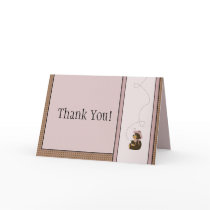 Pretty Brown Bear Pattern Thank You Card