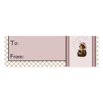 Pretty Brown Bear Tan Plaid Gift Tags