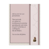 Pretty Brown Bear Tan Plaid Postcard