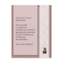 Pretty Brown Bear Vertical Plaid Postcard