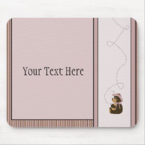 Pretty Brown Bear Vertical Stripes Mousepad