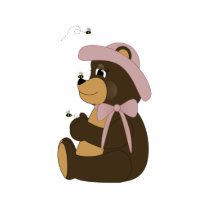 Pretty Brown Bear With Bees