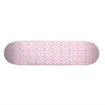 Pretty Bubble Gum Pink Scroll Pattern Skate Board