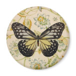 Pretty Butterfly on Jacobean Floral magnets
