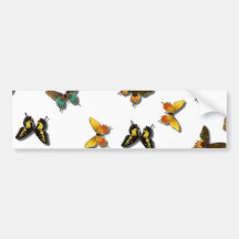 Pretty Butterfly Pattern Bumper Sticker