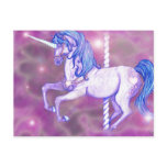 Pretty Carousel Unicorn Art postcards