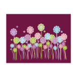 Pretty cartoon flowers & butterflies postcard