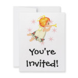 pretty christmas angel girl custom invitations