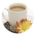Pretty Coffee Cup with Flower stickers