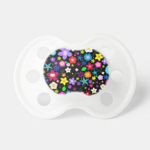 Pretty Colourful Flowers Baby Pacifiers