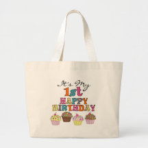 Pretty Cupcakes 1st Birthday Tshirts and Gifts Canvas Bags