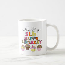 Pretty Cupcakes 5th Birthday Tshirts and Gifts Mugs