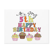 Pretty Cupcakes 5th Birthday Tshirts and Gifts Postcard