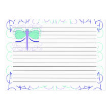 Pretty Cyan And Blue Dragonfly Recipe Card Business Card Templates