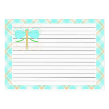 Pretty Cyan And Green Dragonfly Recipe Card Business Card Templates