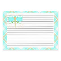 Pretty Cyan And Green Dragonfly Recipe Card Business Cards