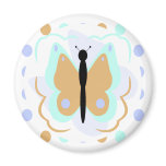 Pretty Cyan And Orange Butterfly Magnet