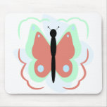 Pretty Cyan And Pink Butterfly Mousepad