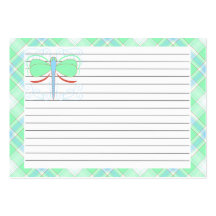Pretty Cyan And Pink Dragonfly Recipe Card Business Card Template
