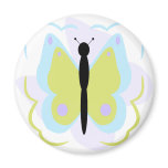 Pretty Cyan And Yellow Butterfly Magnet