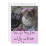 Pretty English Bulldog Party Invitations