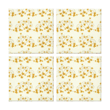 Pretty Fall Leaves with Scroll Pattern Gallery Wrap Canvas