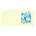 Pretty floral design, blue and cream. Custom photo cards