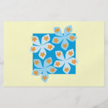 Pretty floral design, blue and cream. flyer design