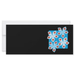 Pretty floral design, blue, red and black. Custom rack cards