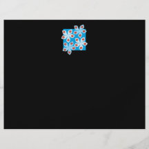 Pretty floral design, blue, red and black. personalized flyer