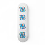 Pretty floral design, blue, red and white. Custom skateboards