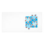 Pretty floral design, blue, red and white. photo card template