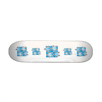 Pretty floral design, blue, red and white. custom skate board