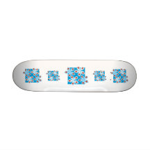 Pretty floral design, blue, red and white. custom skate board