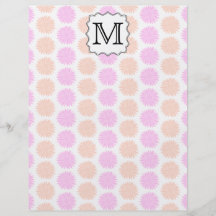 Pretty Floral Pattern with Custom Monogram Letter. Personalized Flyer