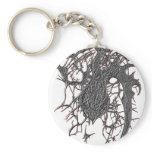 Pretty Flower Chrome Keychain
