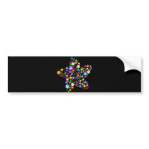 Pretty Flower Star Bumper Stickers