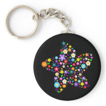 Pretty Flower Star Keychains