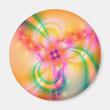 Pretty Flower With Ribbons Fridge Magnets