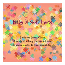 Pretty Flowers Baby Shower Announcement invitations
