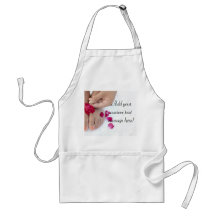 Pretty Fuchsia Pink Rose Pedicure Salon Apron
